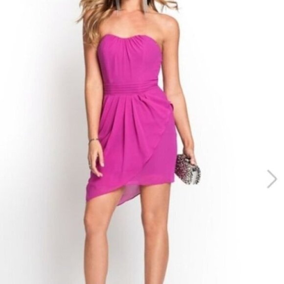 Guess Pink/Fuchsia Strapless  Mini Dress  Size 4 - Picture 1 of 15